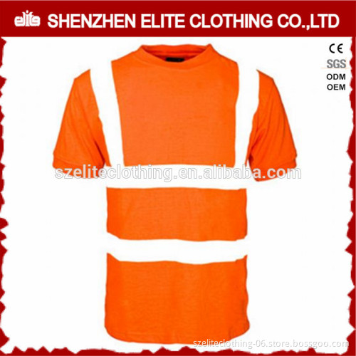 high visibility fluorescent orange 100% cotton reflective t-shirt